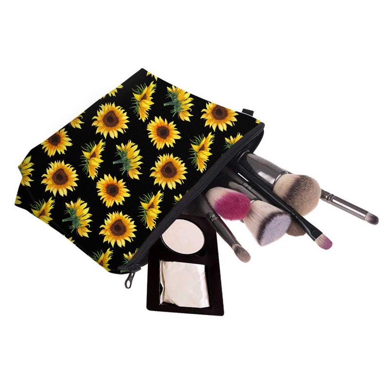 Deanfun Cosmetic Bag for Women, Sunflower Flowers Waterproof Makeup Bags Roomy Toiletry Pouch Travel Accessories Gifts 52355 - Image 2